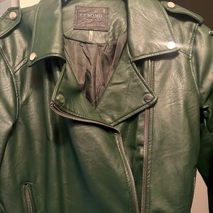 Forest Green Woman’s Motorcycle Jacket Size Large